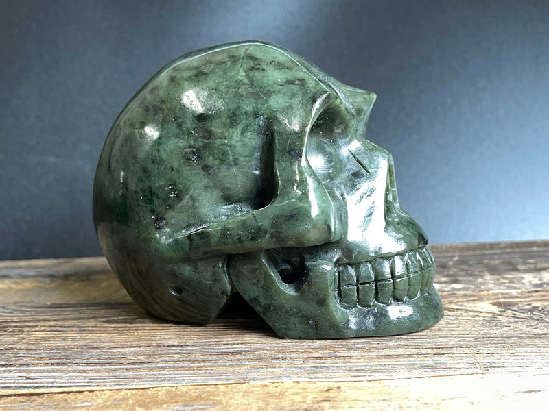 4" Jade Skull, River Jade