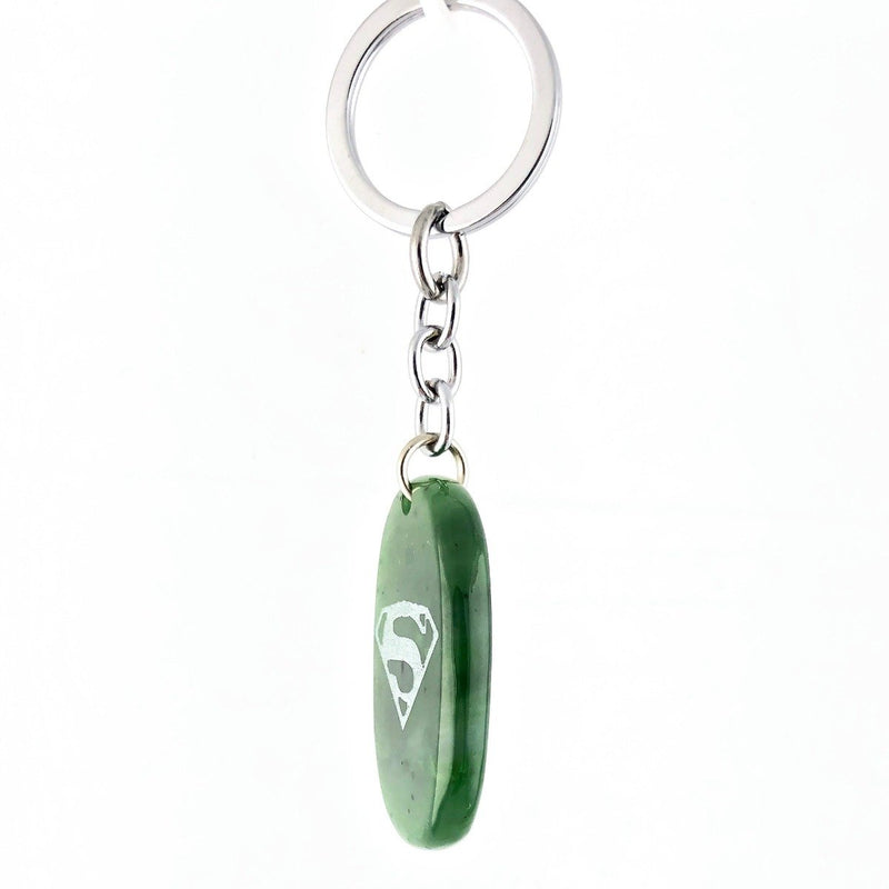 Jade Superman Keychain, 1.75"