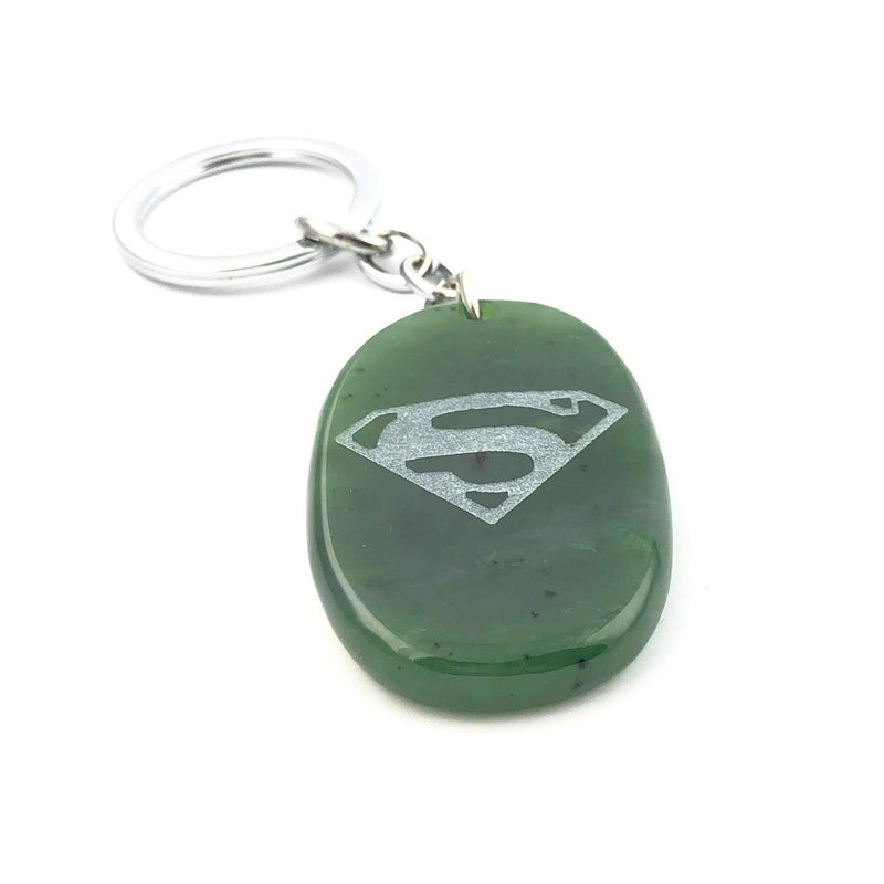 Jade Superman Keychain, 1.75"