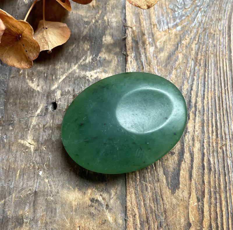 Jade Worry Stone. 1.75" Satin Finish