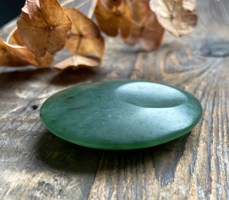 Jade Worry Stone. 1.75" Satin Finish