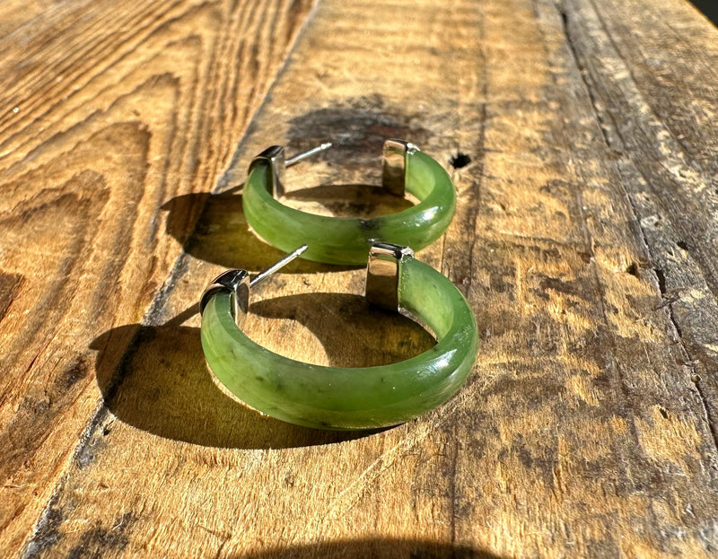 Jade Earrings, 0581 Stainless