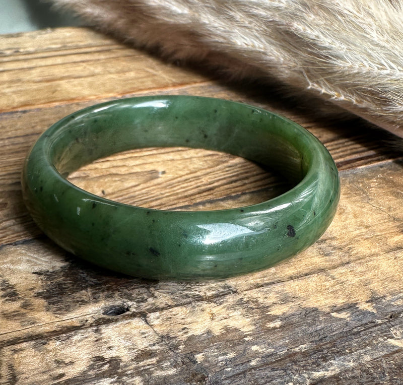 Wide Jade Bangles 15mm, Sizes 52/54/56/58