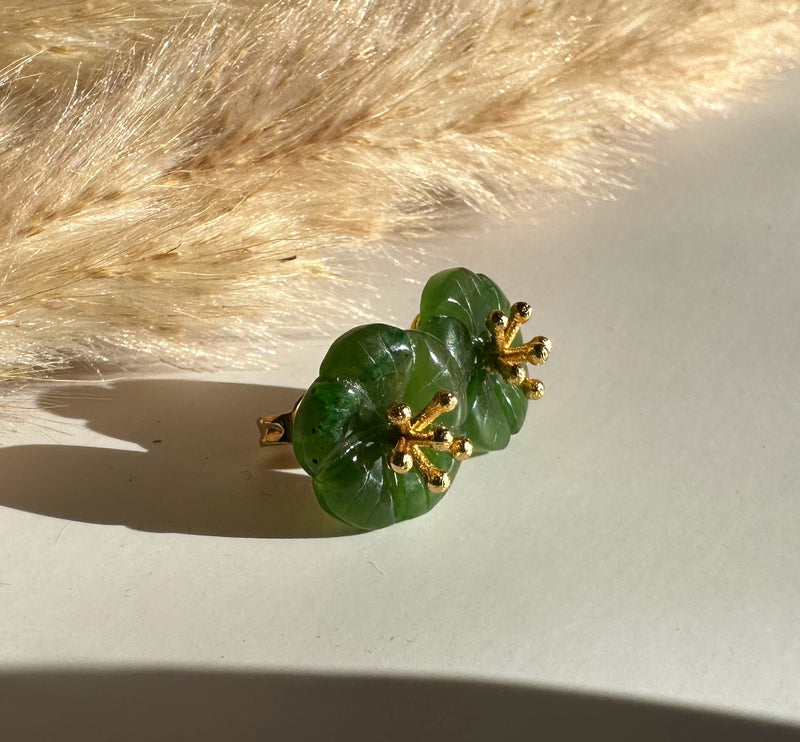 Jade Flower Earrings - 