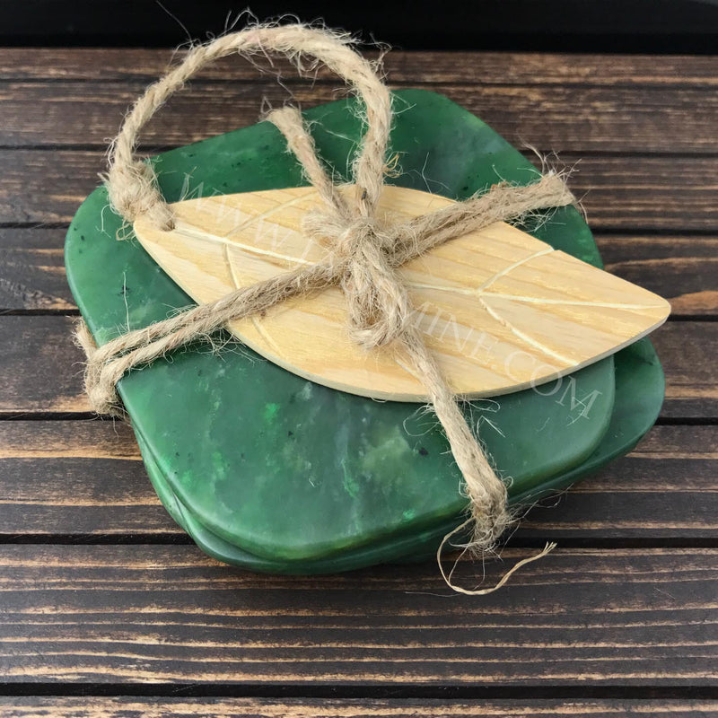 Jade Coasters, Set of 4